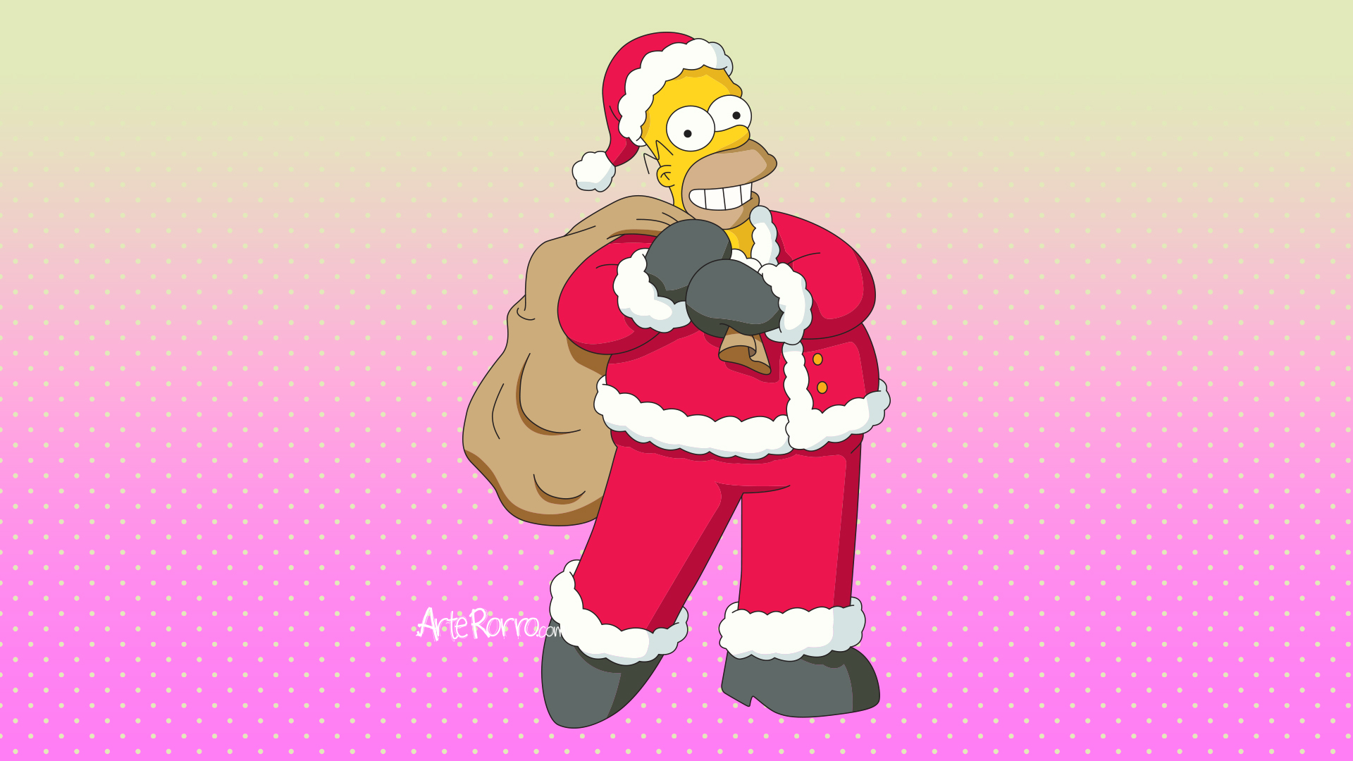 Homer Simpson Santa Claus