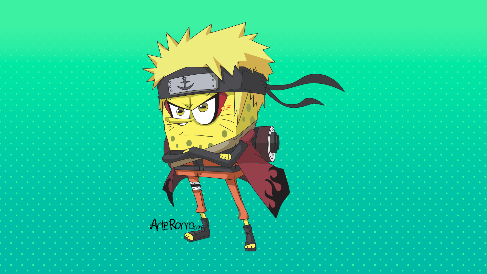 Bob Esponja x Naruto: Modo Sabio al Estilo Naruto