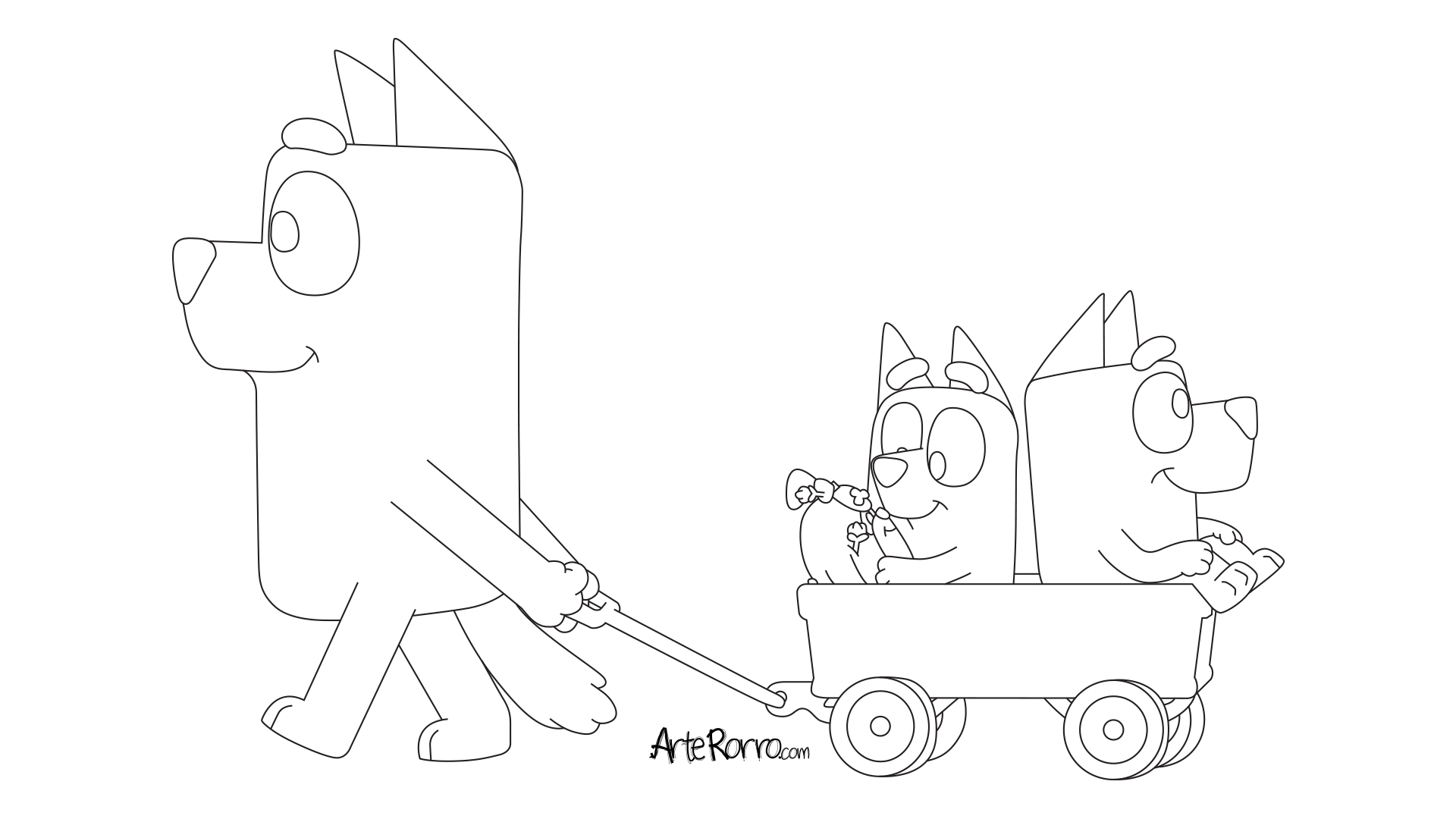 Dibujo de  Bandit, Bingo y Bluey