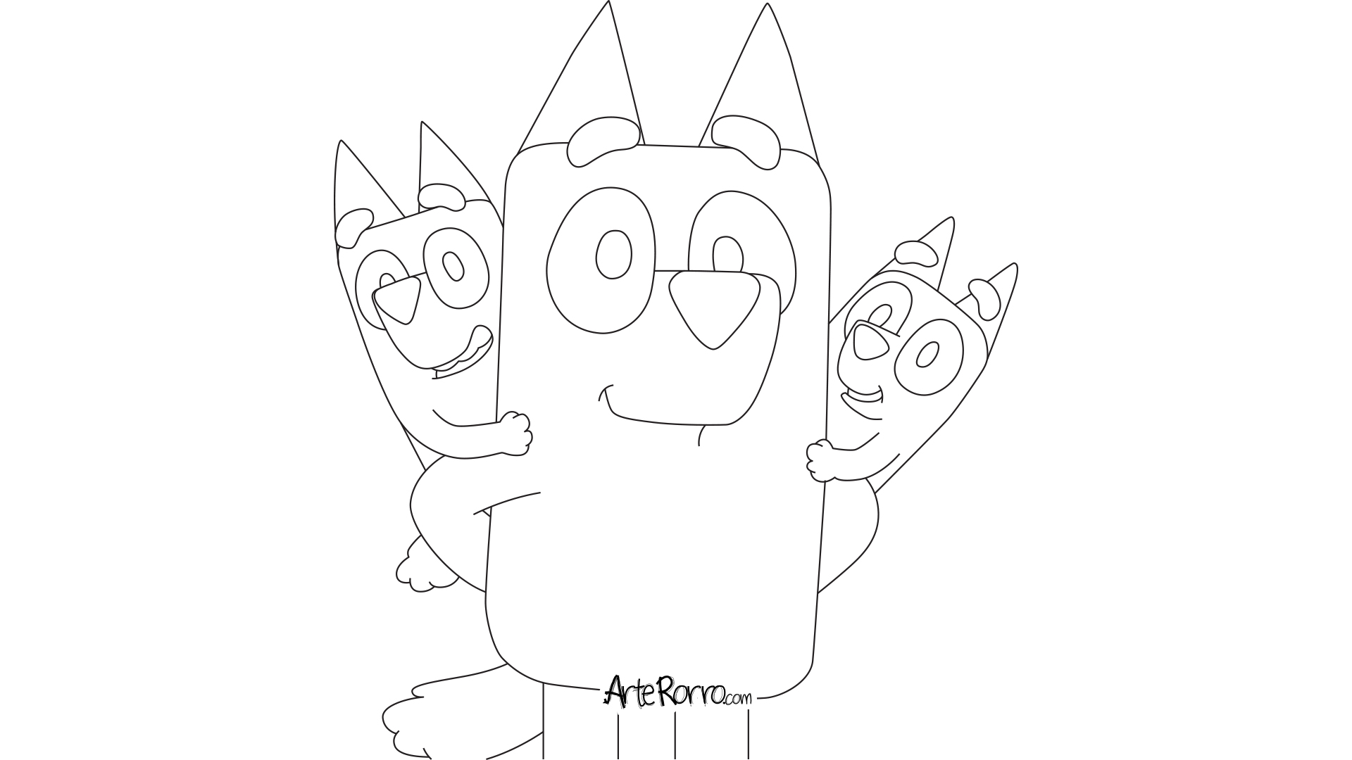 Dibujo de  Bandit, Bingo y Bluey