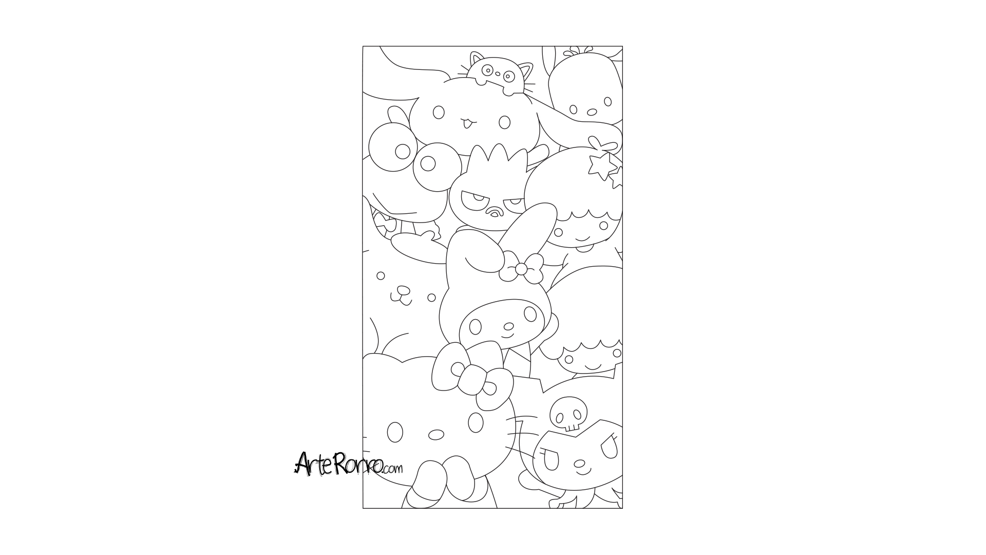 Dibujo de   Hello Kitty y sus Amigos