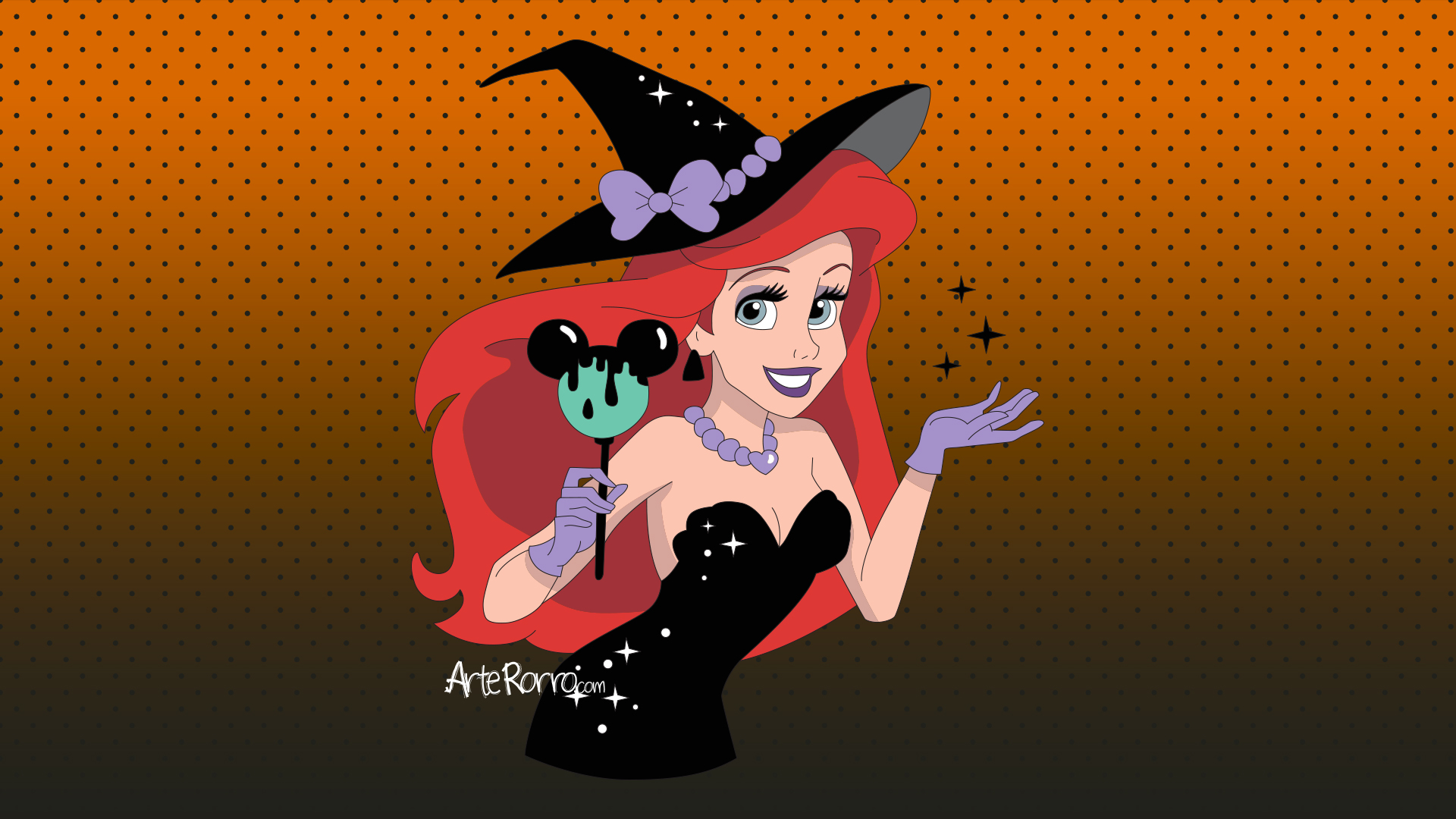 Ariel Dressed as a Witch
