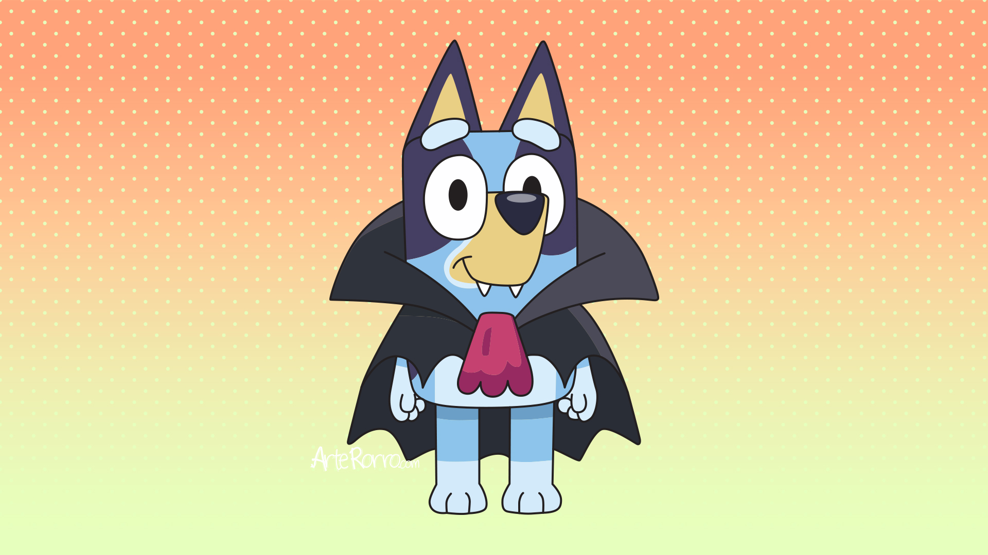 Bluey Disfrazado de Vampiro