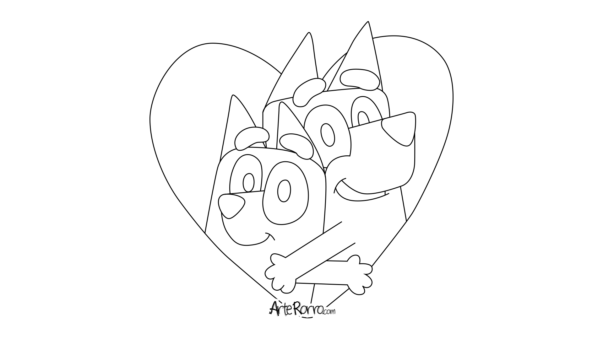 Dibujo de  Bingo y Bluey