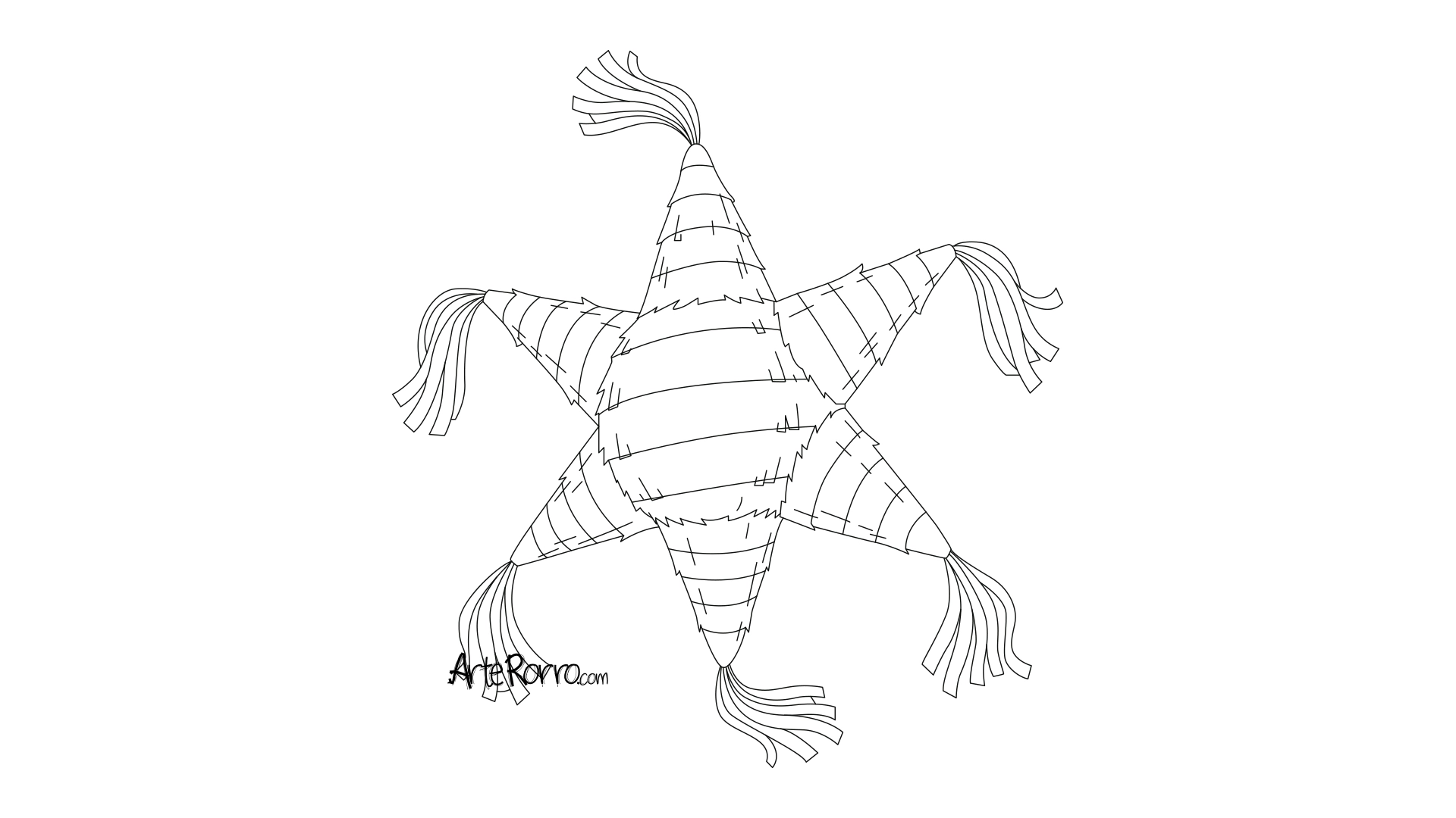 Dibujo de  Piñata Tradicional de 7 Picos