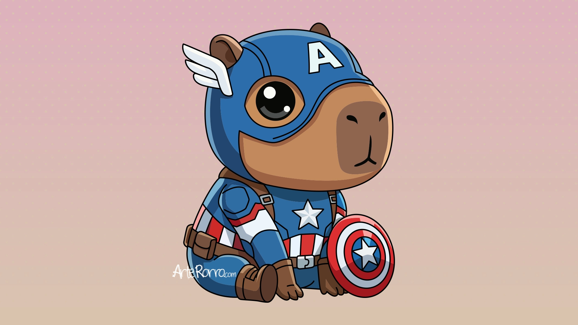 Capybara as Captain America